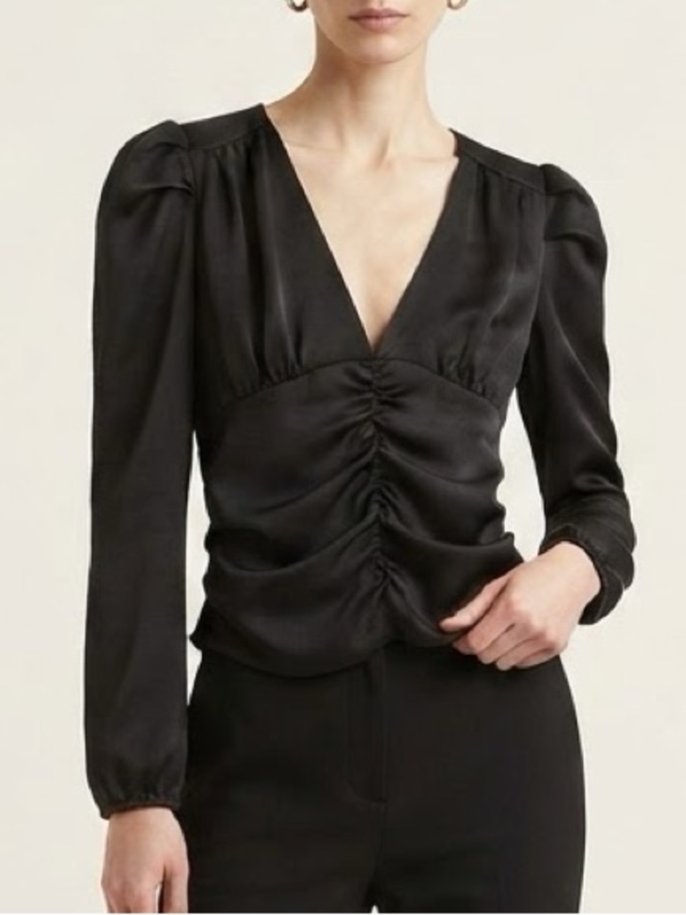 Nasty Gal Black Satin Shirt